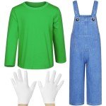 Kids' Green Plumber Costume for Halloween Parties