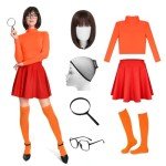 Womens Halloween Costume Set: Turtleneck & Skater Skirt
