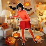 Womens Halloween Costume Set: Turtleneck & Skater Skirt