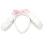 Pink Furry Bunny Ears Headband for Halloween Costume