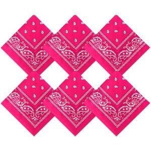 Neon Cowboy Bandanas - 6 Pack Paisley Scarfs