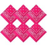 Neon Cowboy Bandanas - 6 Pack Paisley Scarfs