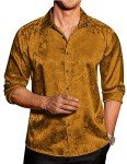 COOFANDY Men's Floral Jacquard Dress Shirt for Events
