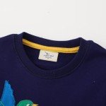 Blue Animal Print Long Sleeve Shirt for Girls