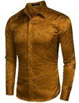COOFANDY Men's Floral Jacquard Dress Shirt for Events