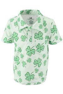 Boys Shamrock Polo Shirt for Halloween Fun