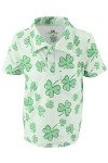 Boys Shamrock Polo Shirt for Halloween Fun
