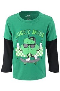 Lucky Clover Long Sleeve Shirt for Boys