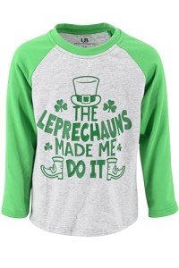 Cute Boys' Raglan Long Sleeve St. Patrick's Shirt