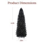 4.5ft Pre-Lit Black Halloween Tree for Spooky Decor