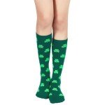 Green Striped Knee High Socks for Halloween Fun