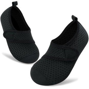 VIFUUR Kids Quick-Dry Aqua Water Shoes – Black