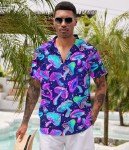 Mushroom Print Hawaiian Rave Shirt for Men