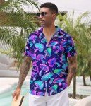 Mushroom Print Hawaiian Rave Shirt for Men
