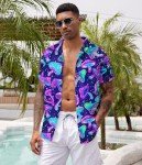 Mushroom Print Hawaiian Rave Shirt for Men