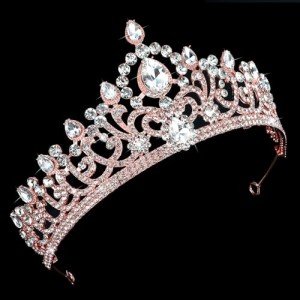 Rose Gold Tiara Crown for Halloween Costume