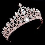 Rose Gold Tiara Crown for Halloween Costume