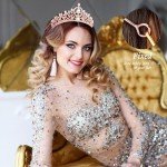 Rose Gold Tiara Crown for Halloween Costume