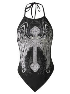 Olivia's Black Paisley Bandana Spaghetti Strap Top