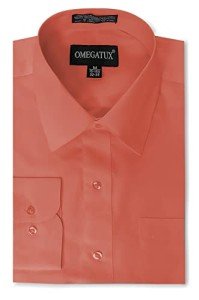 Coral OmegaTux Men's Dress Shirt with Convertible Cuffs