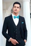 Teal Silk Bow Tie and Pocket Square Set