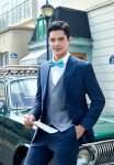 Teal Silk Bow Tie and Pocket Square Set