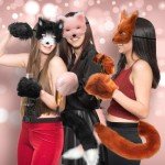 Purple Faux Fur Cat Fox Mask and Tail Set