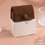 Velvet Ring Box - Stylish & Safe Storage (Brown)