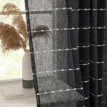 Black Sheer Pinstripe Curtains for Halloween Decor