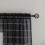 Black Sheer Pinstripe Curtains for Halloween Decor