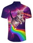 Men's Funny Rainbow Cat Hawaiian Shirt