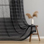 Black Sheer Pinstripe Curtains for Halloween Decor