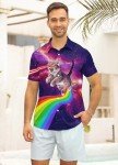 Men's Funny Rainbow Cat Hawaiian Shirt