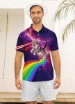 Men's Funny Rainbow Cat Hawaiian Shirt