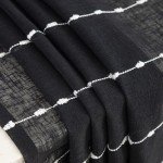 Black Sheer Pinstripe Curtains for Halloween Decor