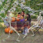UMEELR 5.4FT Halloween Full Size Skeleton, Plastic Life Size Human Skeletons with 2 Random Animal Skeletons for Halloween Party Decoration