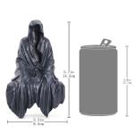 Joogour Mysterious Black Robe Grim Reaper Statue - Gothic Spooky Decor for Garden or Bookshelf - 5.9 inch Resin Figurine - Perfect Horror & Halloween Decor.