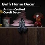 Joogour Mysterious Black Robe Grim Reaper Statue - Gothic Spooky Decor for Garden or Bookshelf - 5.9 inch Resin Figurine - Perfect Horror & Halloween Decor.