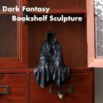 Joogour Mysterious Black Robe Grim Reaper Statue - Gothic Spooky Decor for Garden or Bookshelf - 5.9 inch Resin Figurine - Perfect Horror & Halloween Decor.