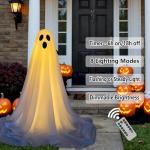 2 Pack Spooky Ghost Decorations with Remote Lights