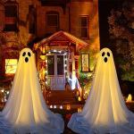 2 Pack Spooky Ghost Decorations with Remote Lights