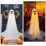 2 Pack Spooky Ghost Decorations with Remote Lights