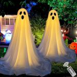 2 Pack Spooky Ghost Decorations with Remote Lights