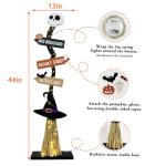 Lighted Wooden Witch’s Broom Halloween Decoration