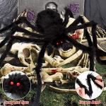 Giant Spider Web with Creepy Spider Decorations