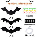 YUJUN 12pcs Realistic 3D Flying Bats Decor