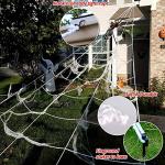 Giant Spider Web with Creepy Spider Decorations