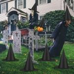 12 Pack of Black Hanging Witch Hats