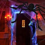 Giant Spider Web with Creepy Spider Decorations