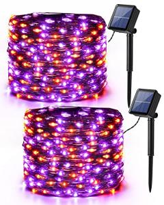Orange & Purple Solar Halloween String Lights 78FT